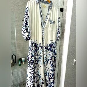 Anthropologie Blue and white cotton maxi.  M
